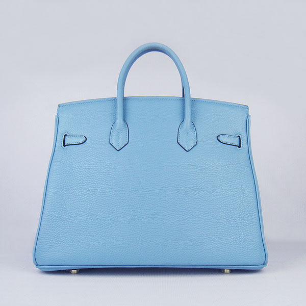 High Quality Fake Hermes Birkin 35CM Togo Leather Bag Blue 6089 - Click Image to Close